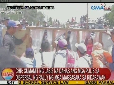 CHR: Gumamit ng labis na dahas ang mga pulis sa dispersal ng rally ng mga magsasaka sa Kidapawan