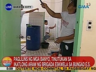 UB: Paglilinis ng mga banyo, tinutukan sa ika-3 araw ng Brigada Eskwela sa Bungad ES