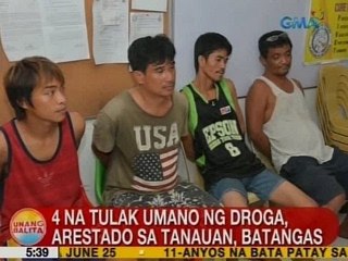 UB: 4 na tulak umano ng droga, arestado sa Tanauan, Batangas