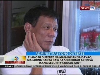 Plano ni Duterte na mag-uwian sa Davao malaking banta raw sa seguridad