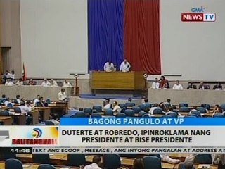 BT: Duterte at Robredo, ipinroklama nang presidente at bise presidente