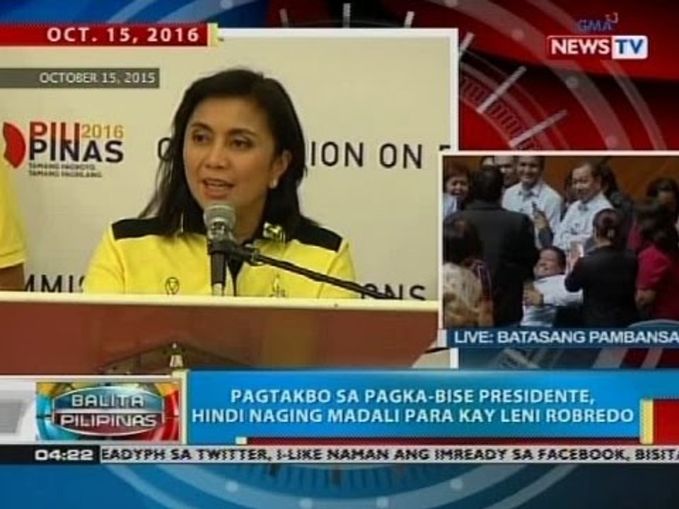 BP: Summary: Pagtakbo sa pagka-bise presidente, hindi naging madali para kay Leni Robredo