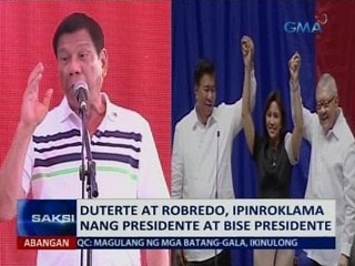 SAKSI: Duterte at Robredo, ipinroklama nang presidente at bise presidente