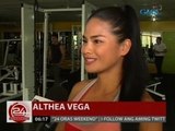 24 Oras: Pambato ng Pilipinas sa Miss Fitness Int'l na si Althea Vega, todo-handa na