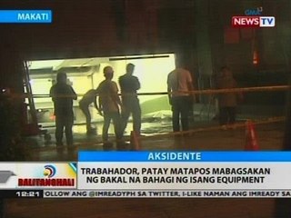 BT: Trabahador, patay matapos mabagsakan ng bakal na bahagi ng isang equipment