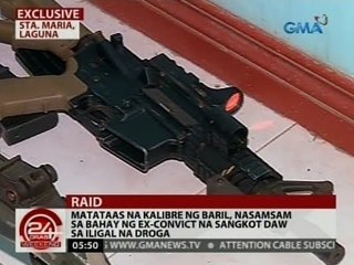 Matataas na kalibre ng baril, nasamsam sa bahay ng ex-convict na sangkot daw sa iligal na droga