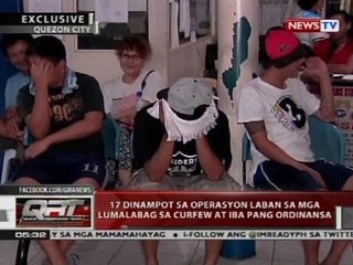 QRT: 17 dinampot sa operasyon laban sa mga lumalabag sa curfewe at iba pang ordinansa