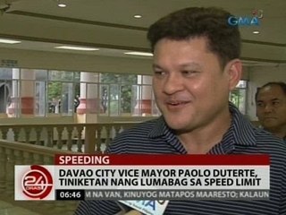 24 Oras: Davao City Vice Mayor Paolo Duterte, tiniketan nang lumabag sa speed limit