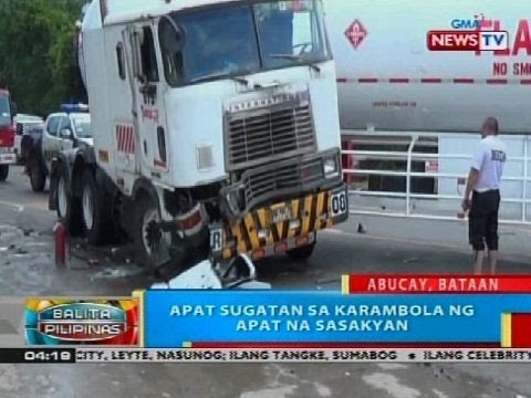 BP: Apat sugatan sa karambola ng apat na sasakyan