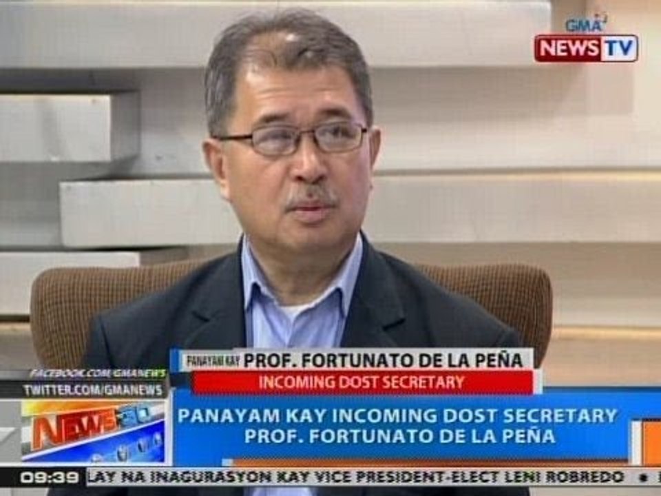 NTG: Panayam kay incoming DOST Sec. Prof. Fortunato De La Peña