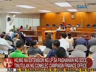 UB: Hiling na extension ng LP sa paghahain ng SOCE, tinutulan ng Comelec Campaign Finance Office