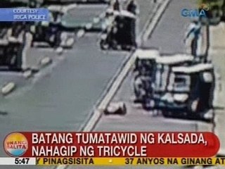 UB: Batang tumatawid ng kalsada, nahagip ng tricycle sa Iriga City