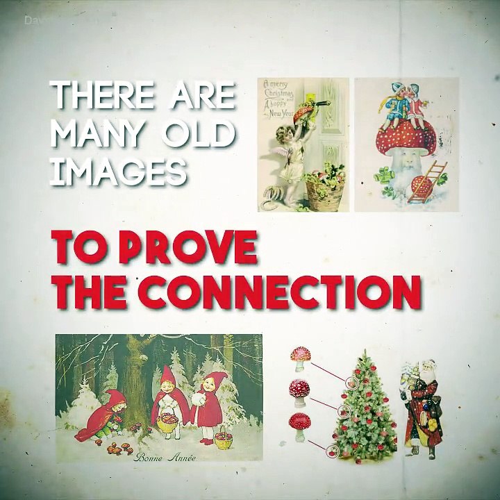 A história de cogumelos mágicos e papai noel