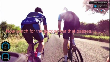 Car swerving towards cyclist...near miss!