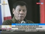 Duterte, iginiit sa harap ng mga negosyante na dapat nang matapos ang korapsyon sa gobyerno