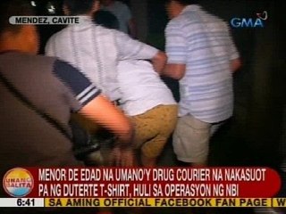 UB: Menor de edad na umano'y drug courier na nakasuot pa ng Duterte t-shirt, huli sa operasyon