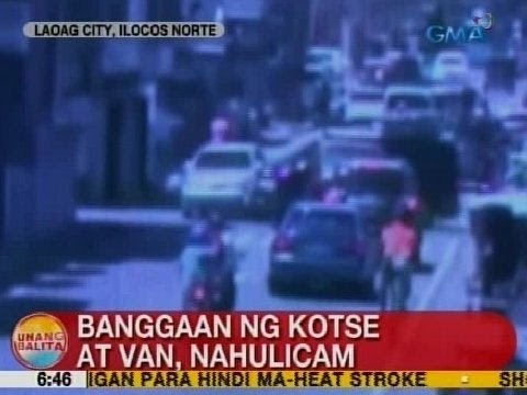 UB: Banggaan ng kotse at van sa Laoag City, nahulicam