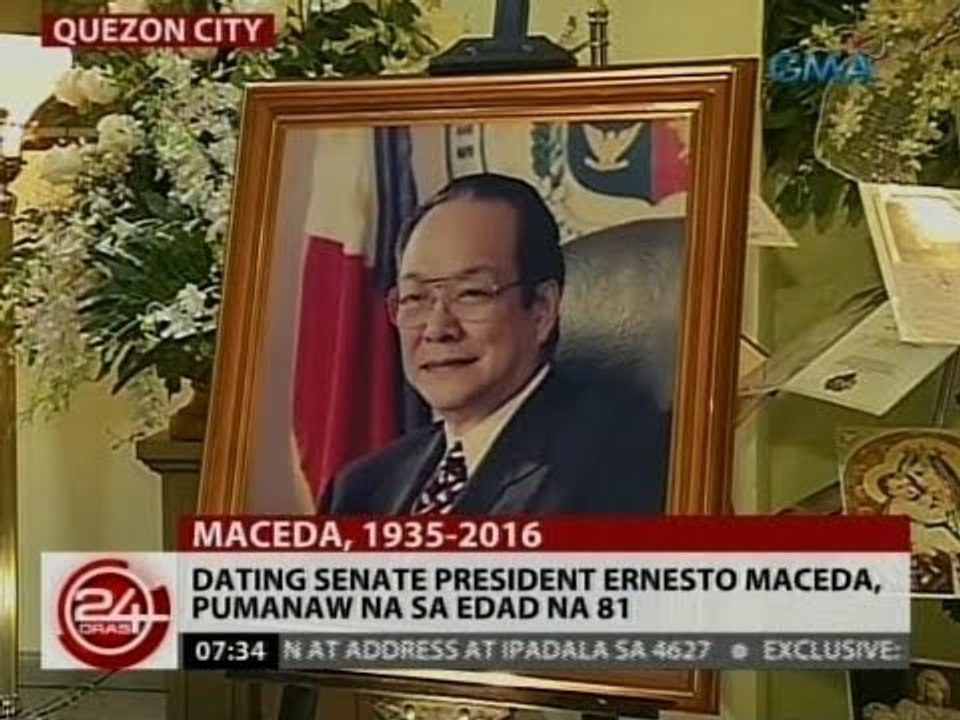 24 Oras: Dating Senate President Ernesto Maceda, pumanaw na sa edad na 81