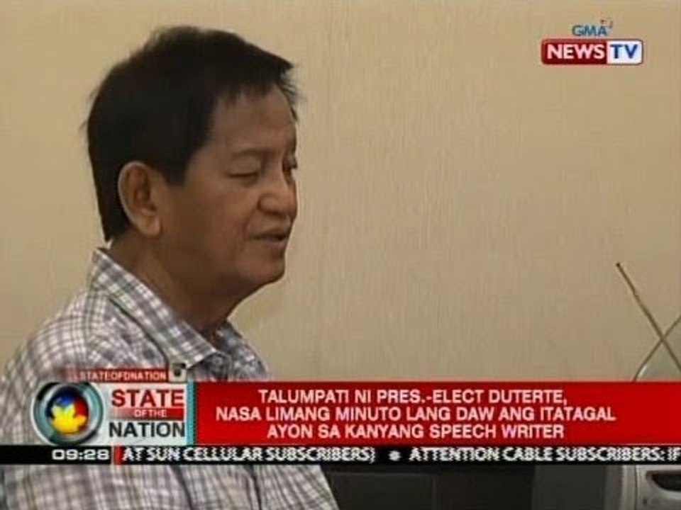 SONA: Talumpati ni Duterte, nasa 5 minuto lang daw ang itatagal ayon sa kanyang speech writer