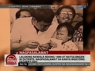Lalaking nawala noong 1989 at natulungan ni Duterte, nagpasalamat sa kanya ngayong Father's Day