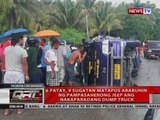 6 patay, 9 sugatan matapos araruhin ng pampasaherong jeep ang nakaparadang dump truck