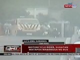 QRT: Motorcycle rider, sugatan matapos mabangga ng bus