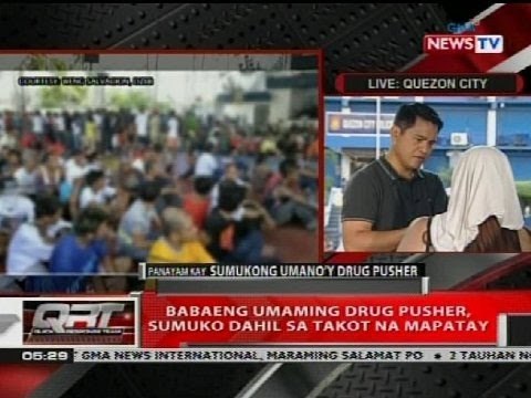QRT: Babaeng umaming drug pusher, sumuko dahil sa takot na mapatay