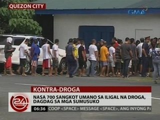 24 Oras: Nasa 700 sangkot umano sa iligal na droga, dagdag sa mga sumusuko