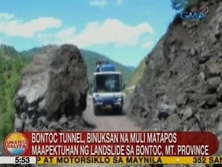 UB: Bontoc Tunnel, binuksan mula matapos maapektuhan ng landslide sa Bontoc, Mt. Province