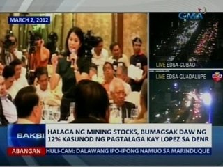 Saksi: Pangilinan: Halaga ng mining stocks, bumagsak ng 12% kasunod ng pagtalaga kay Lopez sa DENR