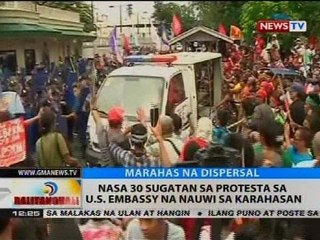 BT: Nasa 30 sugatan sa protesta sa U.S. Embassy na nauwi sa karahasan