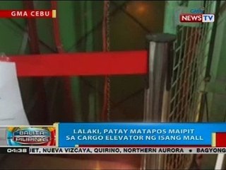 BP: Lalaki, patay matapos maipit sa cargo elevator ng isang mall