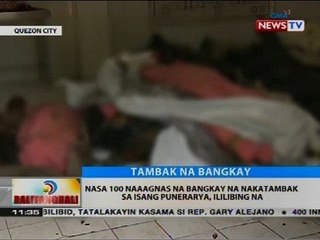 Nasa 100 naaagnas na bangkay na nakatambak sa isang punerarya, ililibing na