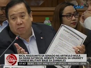 24 Oras: NICA, nagsumite sa Senado ng artikulo mula sa isang satirical website
