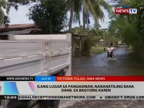 BT: Ilang lugar sa Pangasinan, nananatiling baha dahil sa bagyong Karen