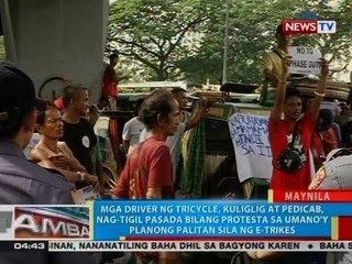 BP: Mga driver ng tricycle, kuliglig at pedicab, nag-tigil pasada bilang protesta