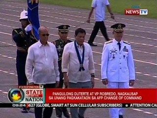 SONA: Pangulong Duterte at VP Robredo, nagkausap sa unang pagkakataon sa AFP Change of Command