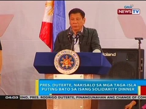 Pres. Duterte, nakisalo sa mga taga-isla Puting Bato sa isang solidarity dinner