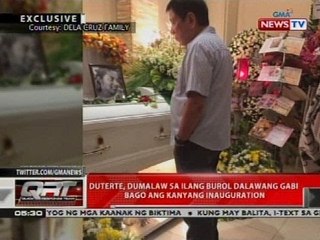 Duterte, dumalaw sa ilang burol dalawang gabi bago ang kanyang inauguration