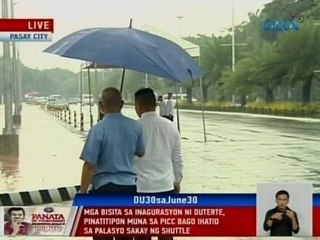 GMA:Mga bisita sa inagurasyon ni Duterte, pinatitipon muna sa PICC bago ihatid sa Palasyo ng shuttle