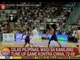 UB: Gilas Pilipinas, wagi sa kanilang tune up game vs. China, 72-69