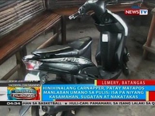 Hinihinalang carnapper, patay matapos manlaban umano sa pulis