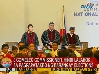 UB: 3 Comelec commissioner, hindi lalahok sa pagpapatakbo ng barangay elections