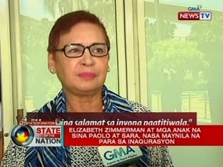 SONA: Elizabeth Zimmerman at mga anak na sina Paolo at Sara, nasa Maynila na para sa inagurasyon