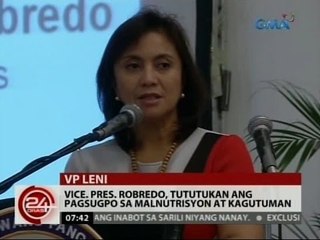 24 Oras: Vice. Pres. Robredo,  tututukan ang pagsugpo sa malnutrisyon at kagutuman