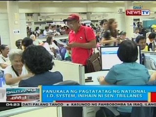 Panukala ng pagtatatag ng national I.D. system, inihain ni Sen. Trillanes