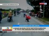2 menor de edad, patay matapos sumalpok sa truck ang sinasayang motorsiklo