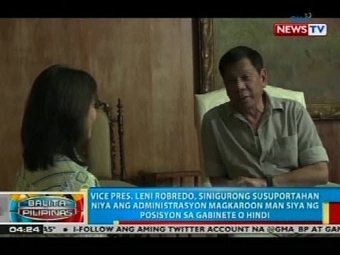 VP Leni Robredo, sinigurong susuportahan niya ang administrasyon magkaroon man siya