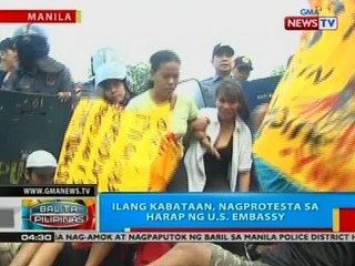 BP: Ilang kabataan, nagprotesta sa harap ng U.S. Embassy