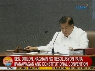 UB: Sen. Drilon, naghain ng resolusyon para ipanawagan ang Constitutional Convention